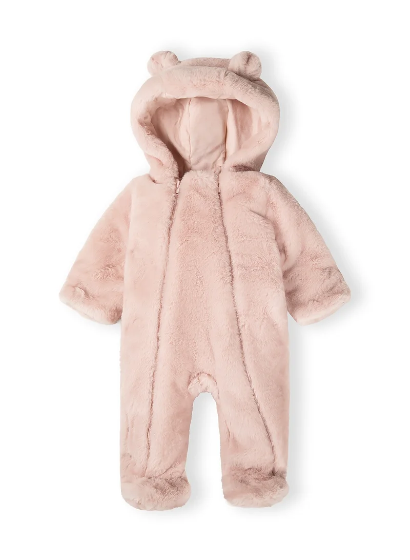 مينوتي بدلة أطفال خارجية مبطنة بسحاب مزدوج وأذنين بارزتين